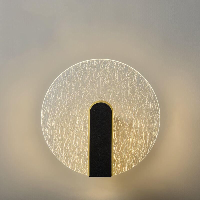 Simplicity Crackle Acrylic Round Shade LED Wall Sconce Lamp