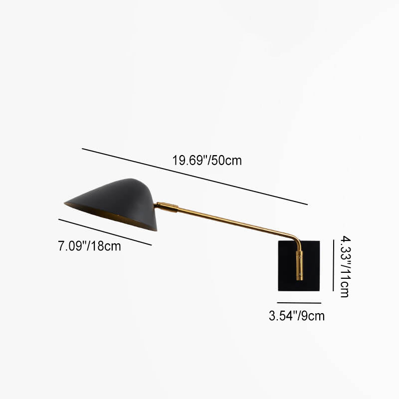 Light Iron Long Arm 1/2-Light Wall Sconce Lamp