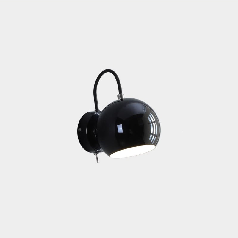 Cream Spherical Iron Aluminum 1-Light Wall Sconce Lamp