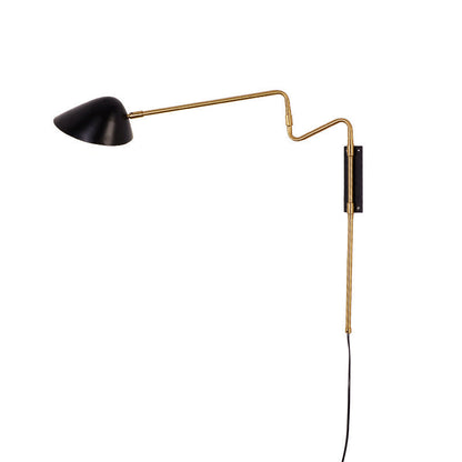 Iron With Long Rod Rocker Arm 1-Light Wall Sconce Lamp