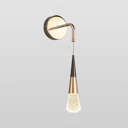 Light Aluminum Crystal Diamond Shape LED Wall Sconce Lamp