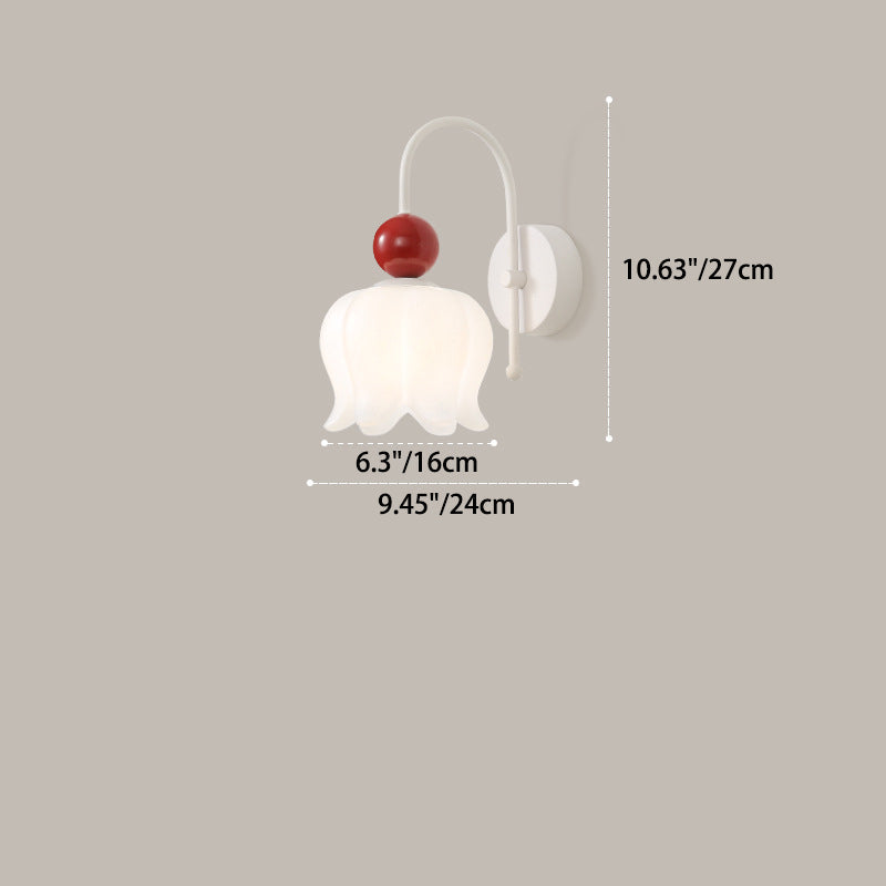 Bellflower Orb Disc Base Iron PE 1-Light Wall Sconce Lamp