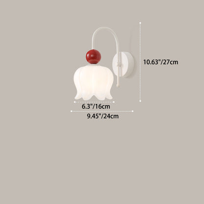 Bellflower Orb Disc Base Iron PE 1-Light Wall Sconce Lamp