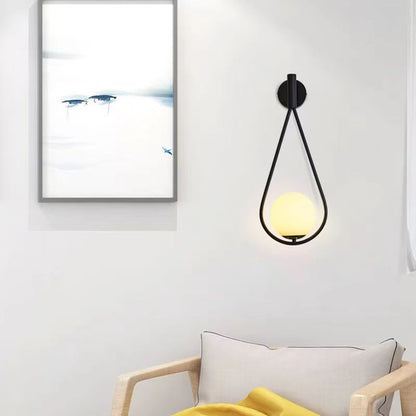 Scandinavian Glass Ball Oval Ring 1-Light Wall Sconce Lamp