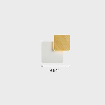 Nordic Minimalist Log Square Round LED Wall Sconce Lamp