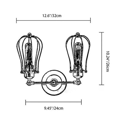Industrial Iron Frame 1/2-Light Wall Sconce Lamp