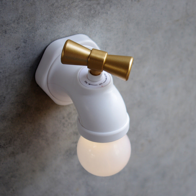 Creative Faucet ABS PC USB LED Night Light Wall Sconce Lamp