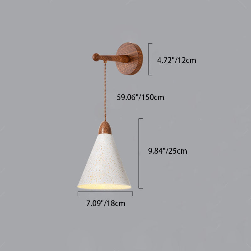 Traditional Japanese Tapered Iron 1-Light Wall Sconce Lamp