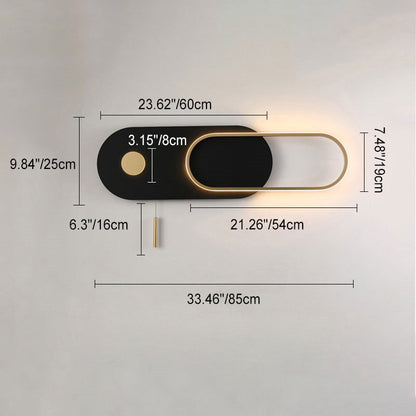 Nordic Iron Acrylic Round Elliptical LED Wall Sconce Lamp