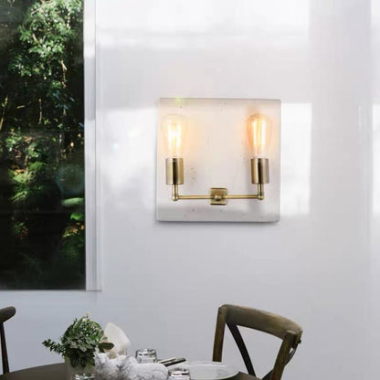 Scandinavian Iron Cement Plaster 2-Light Wall Sconce Lamp