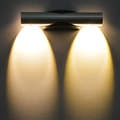 Acrylic Aluminum Cylinder Rotating LED Wall Sconce Lamp