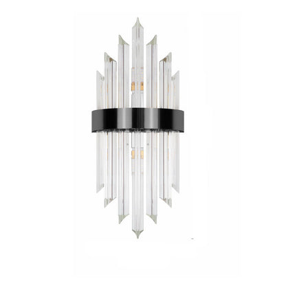 Glass Crystal Rod Stainless Steel 2-Light Wall Sconce Lamp