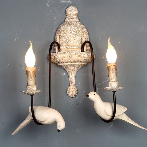 Vintage Wooden Bird Sconce 1/2 Light Wall Sconce Lamp