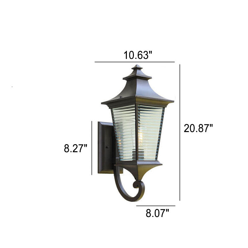 Square Aluminum Outdoor Waterproof 1-Light Wall Sconce Lamp