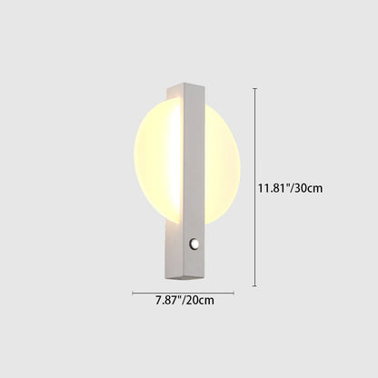 Round Rectangle Iron Aluminum Acrylic LED Wall Sconce Lamp