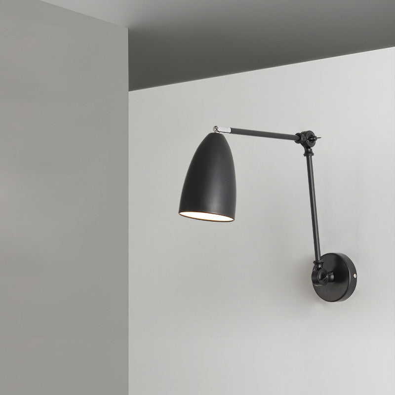 Retractable Swivel Rocker Arm Iron 1-Light Wall Sconce Lamp