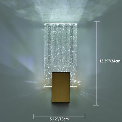 Minimalist Square Copper Crystal LED Wall Sconce Lamp