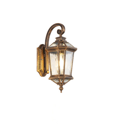 Waterproof Glass Octagon Cylinder 1-Light Wall Sconce Lamp
