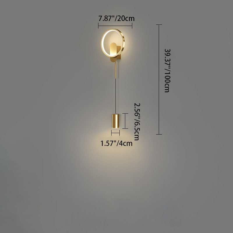 Luxury Wrought Iron Acrylic Cylinder LED Wall Sconce Lamp