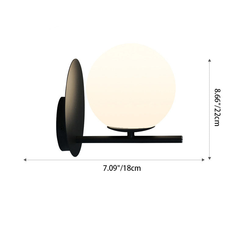 Scandinavian Round Ball Iron Glass 1-Light Wall Sconce Lamp
