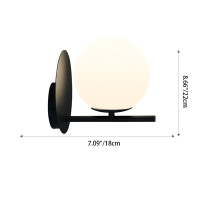 Scandinavian Round Ball Iron Glass 1-Light Wall Sconce Lamp