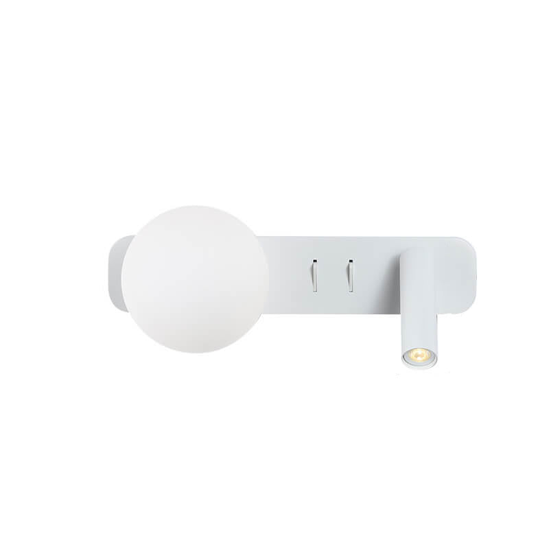 Glass Sphere LED Spotlight Reading Wall Sconce Lamp