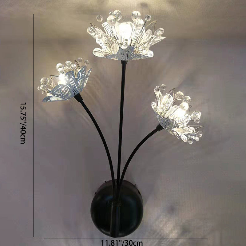 Iron Taraxacum Mongolicum Flower 3-Light Wall Sconce Lamp