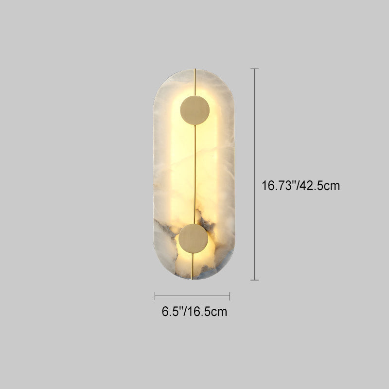 Scandinavian Copper Marble Round Oval LED Wall Sconce Lamp