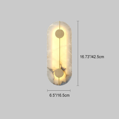 Scandinavian Copper Marble Round Oval LED Wall Sconce Lamp
