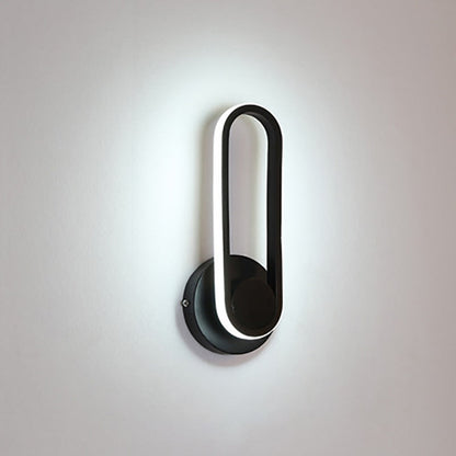 Simplicity Iron Oval Ring Rotatable LED Wall Sconce Lamp