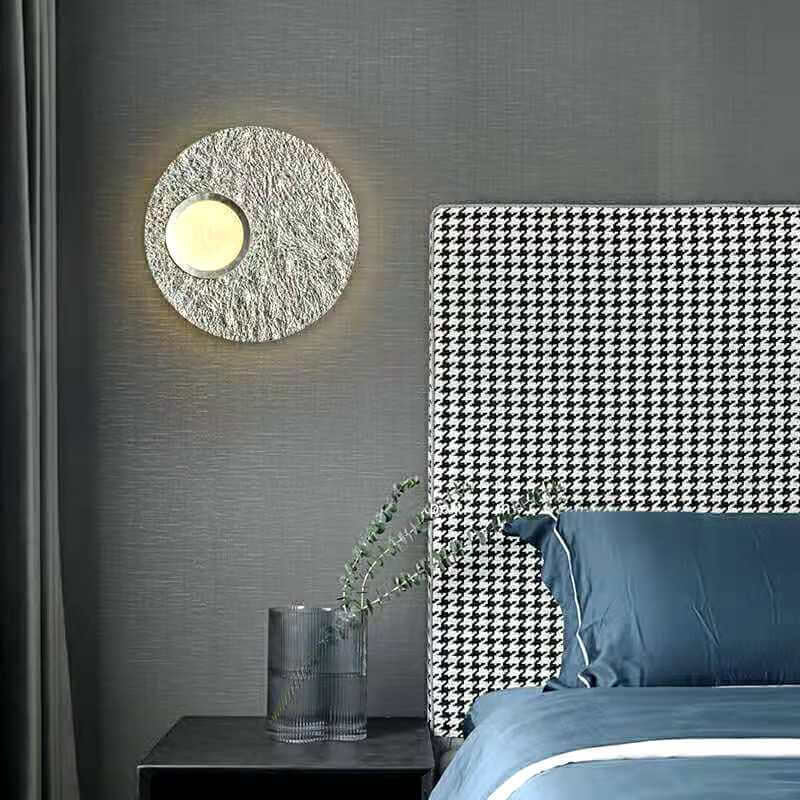 Nordic Round Resin Gold Foil Hardware LED Wall Sconce Lamp