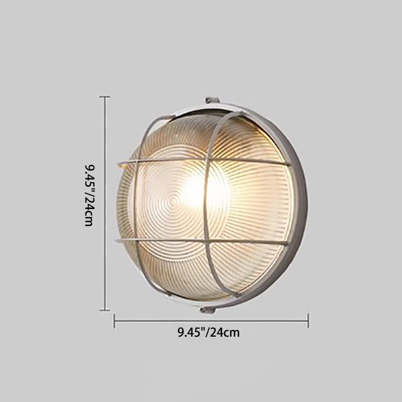 Aluminum Glass Round Oval 1-Light Wall Sconce Lamp