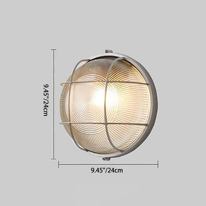Aluminum Glass Round Oval 1-Light Wall Sconce Lamp