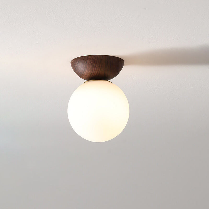 Modern Minimalist Glass Orb Semi-Flush Mount/Pendant Light