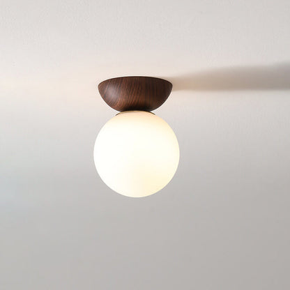 Modern Minimalist Glass Orb Semi-Flush Mount/Pendant Light