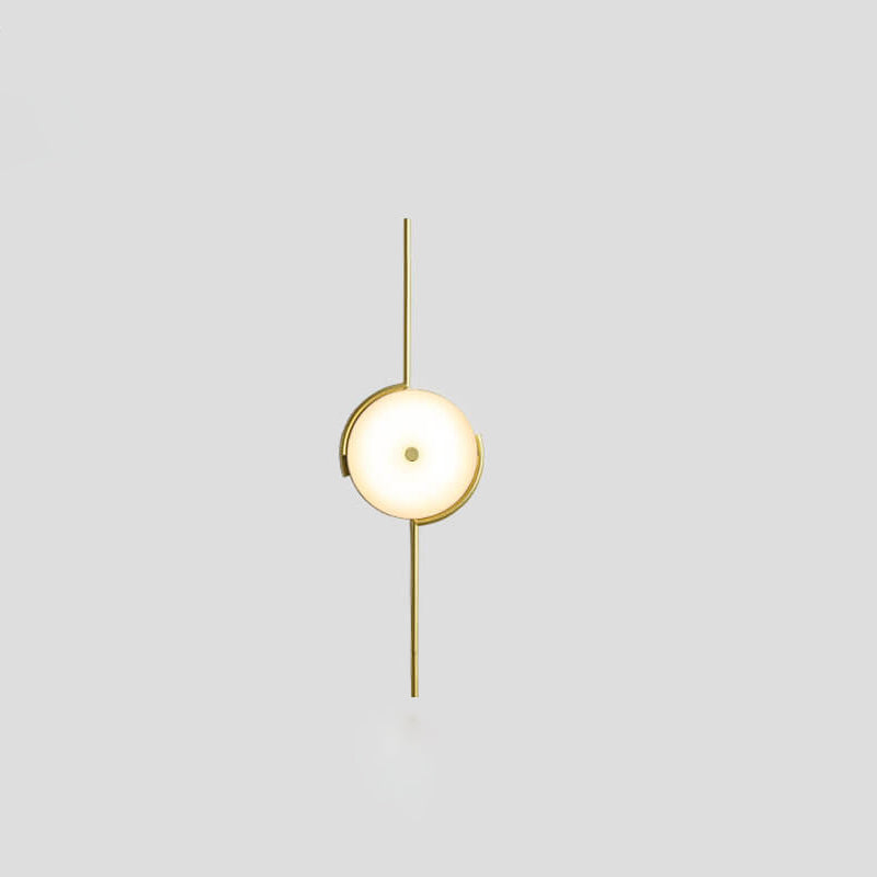 Light Geometric Round Clock Design 1-Light Wall Sconce Lamp