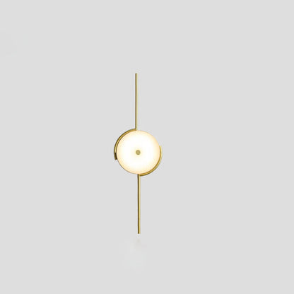 Light Geometric Round Clock Design 1-Light Wall Sconce Lamp