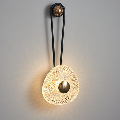 Luxury Round Acrylic Metal Hanging LED Wall Sconce Lamp