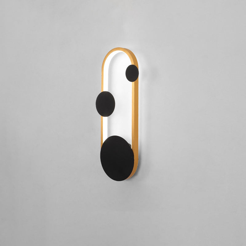 Iron Aluminum Round Elliptical LED Wall Sconce Lamp