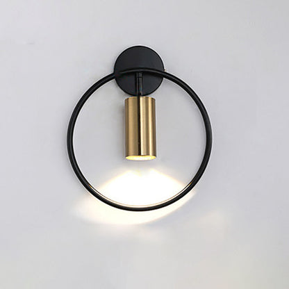 Simplicity Iron Circle Cylinder 1-Light Wall Sconce Lamp