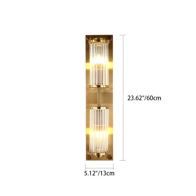Light Luxury Crystal Strip Square 2-Light Wall Sconce Lamp