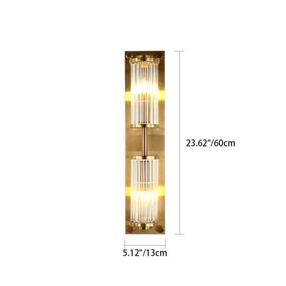 Light Luxury Crystal Strip Square 2-Light Wall Sconce Lamp