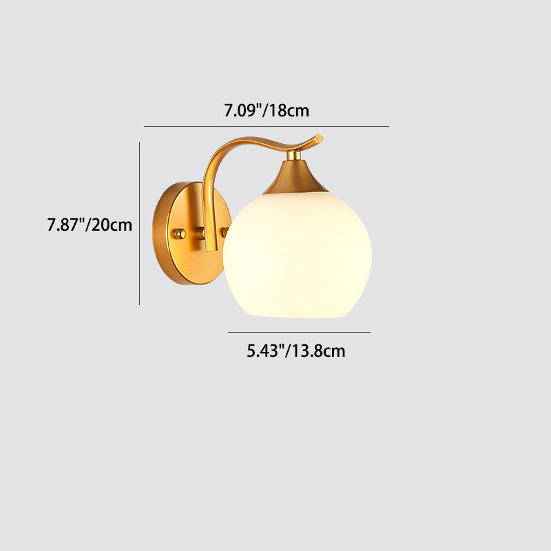 Simplicity Iron Glass Ball 1/2 Light Wall Sconce Lamp