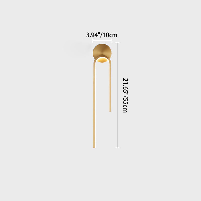 Minimalist Copper Aluminum Round Hook LED Wall Sconce Lamp