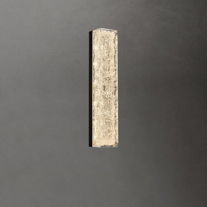 Luxury Brass Clear Resin Rectangular LED Wall Sconce Lamp
