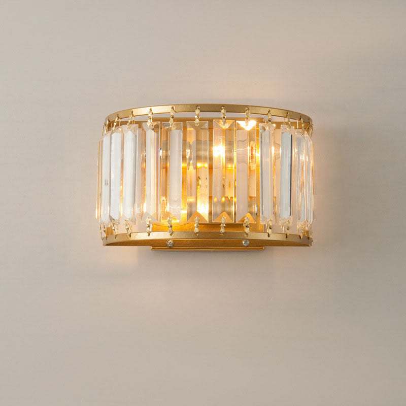 Light Minimalist Iron Crystal 2-Light Wall Sconce Lamp