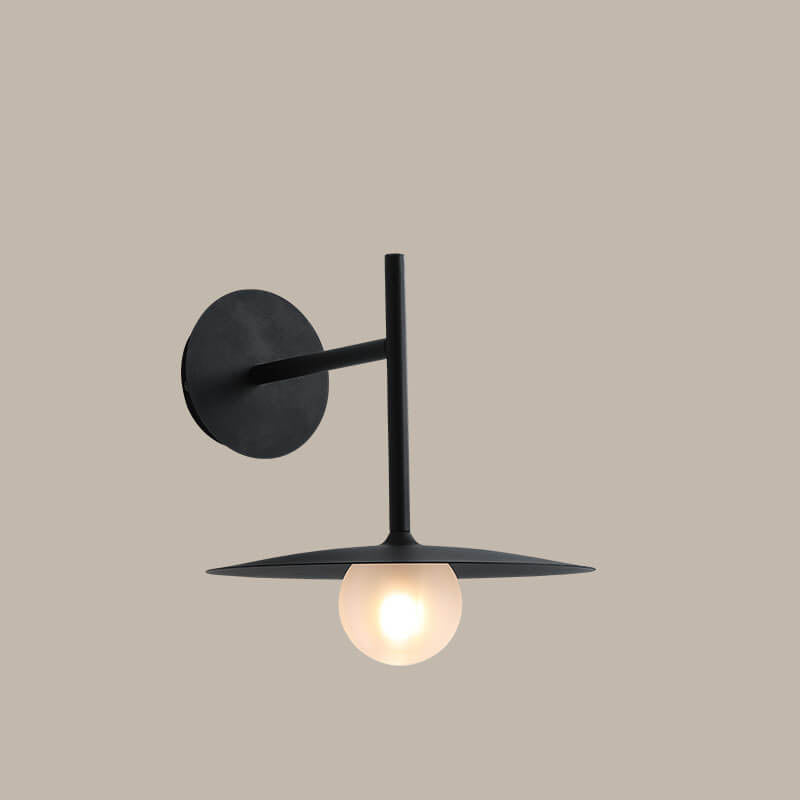 Solid Color Round Hardware Glass 1-Light Wall Sconce Lamp