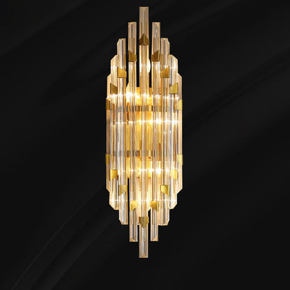 Luxury Stripe Hardware Crystal 2/4 Light Wall Sconce Lamp