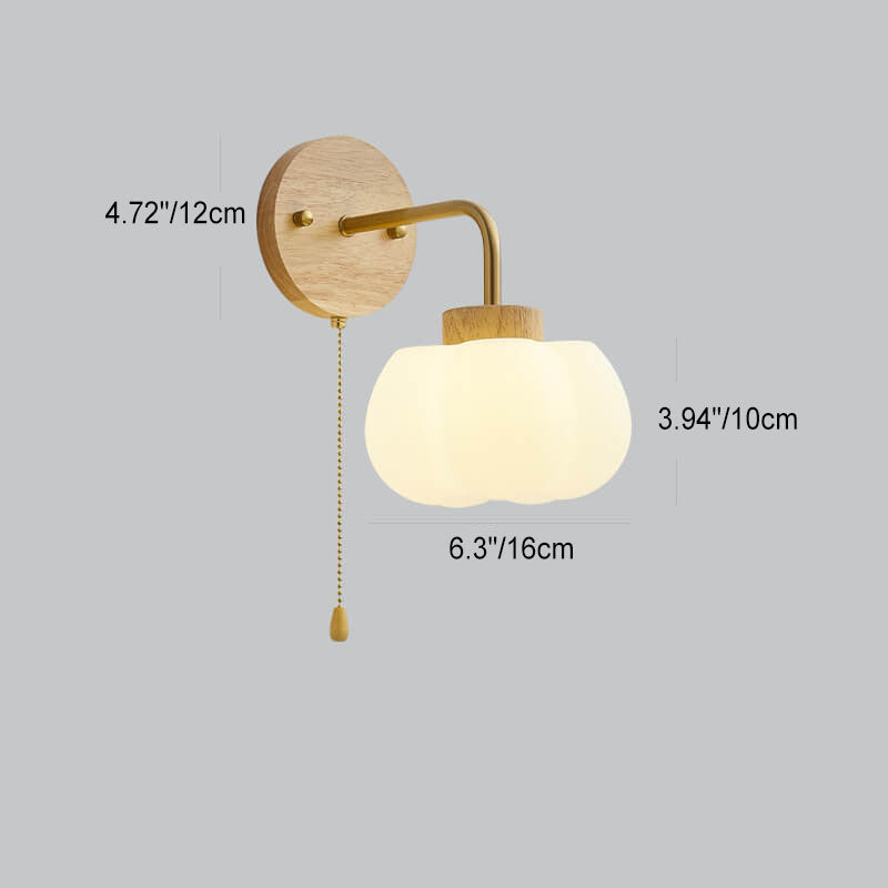 Japanese Clouds Solid Wood Iron PE 1-Light Wall Sconce Lamp
