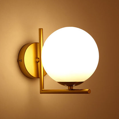 Nordic Metal Glass Ball 1-Light Wall Sconce Lamp